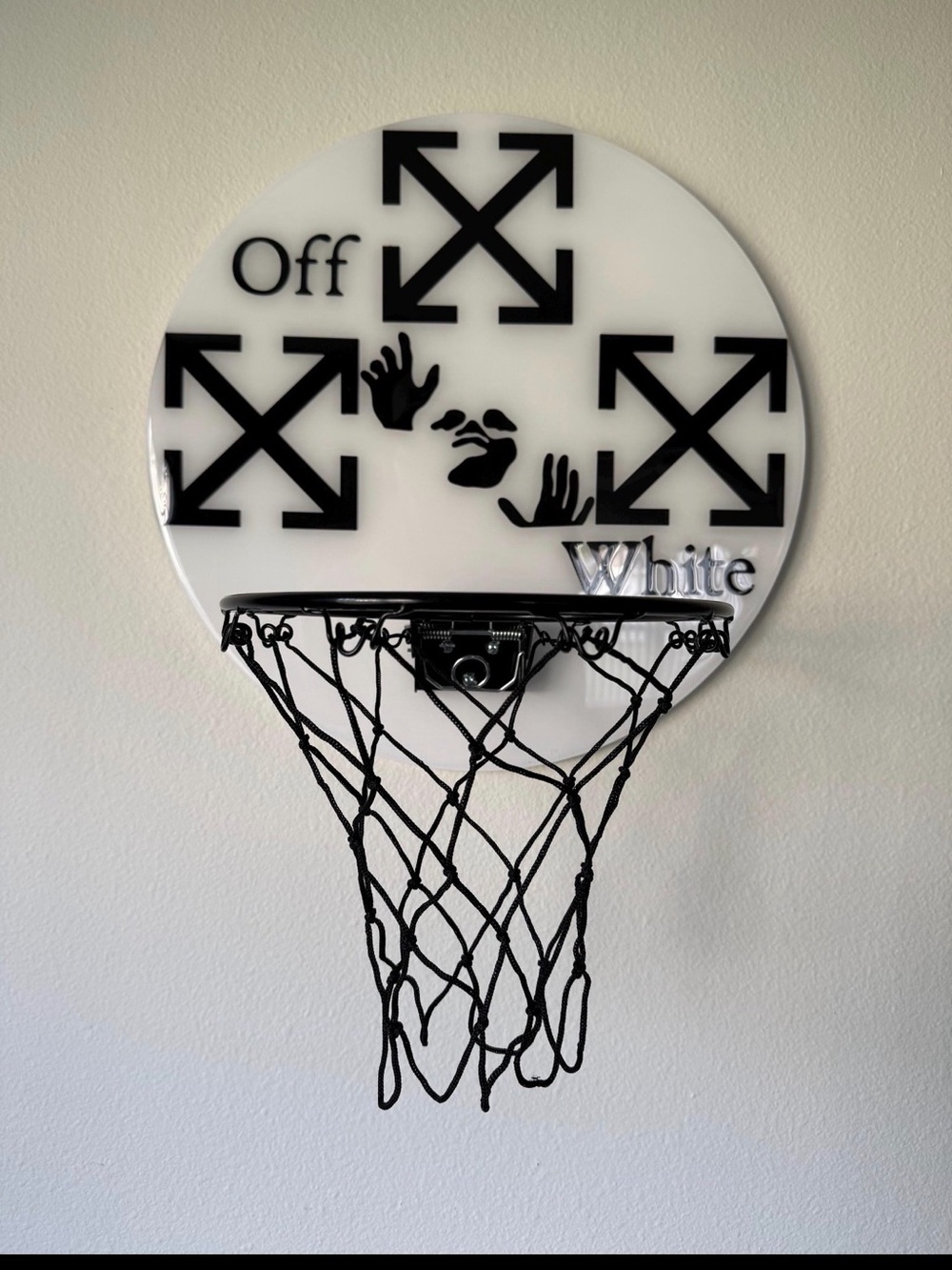 Off-White Black & White Decorative Wall Basketball Hoop